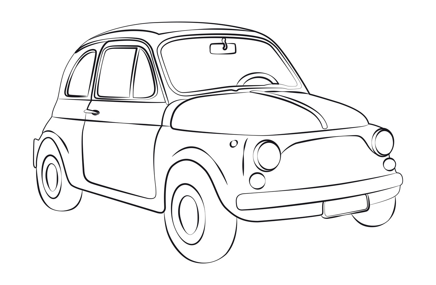 Pfade Grafikdesign Fiat 500